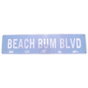 Beach Bum BLVD Metal Sign Vintage Rustic Lake Beach House Cottage Cabin‎ Cave